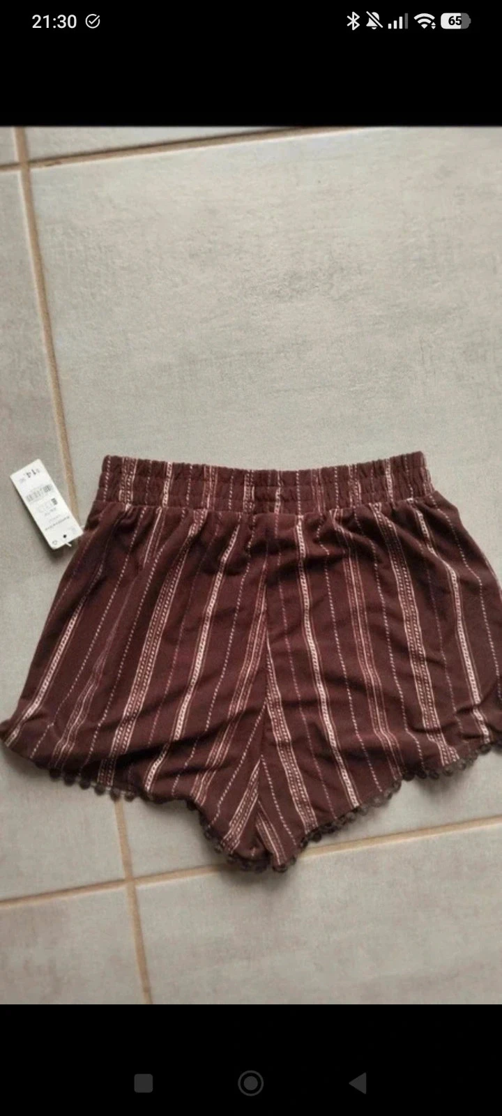 Falda mujer Ardene XS marrón rayado cintura elástica bohemio nuevo con etiqueta – photo 6